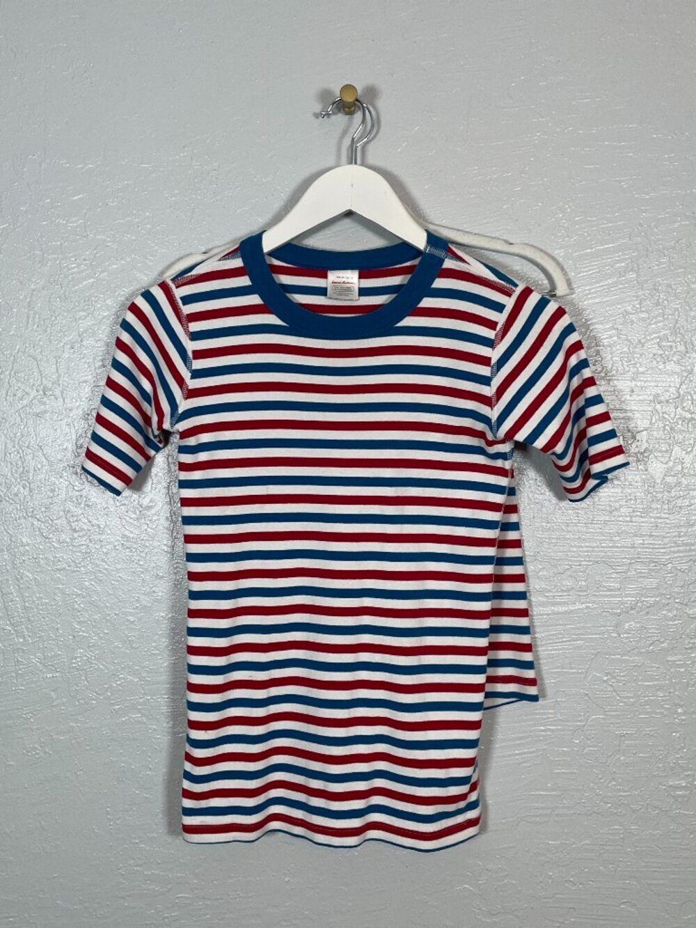Hanna Andersson Kids 14/ 12 Red White Blue Stripe Pajama Set Organic Cotton